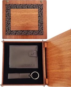 Resim Cüzdan Ve Mat Siyah Anahtarlık Hediye Kutusu 