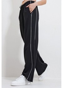 Resim Siyah Çift Cepli Yanları Biyeli Bol Paça Eşofman Altı Bchyl-251216 Çok Renkli 