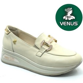 Resim Venüs Guye Hakiki Deri Ortopedik Oxford Kadın Aır-flow Taban Klasik Ayakkabı Bej 