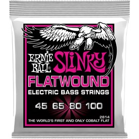 Resim Ernie Ball 2814 Slinky Flatwound Super Bas Gitar Teli (45-100) 