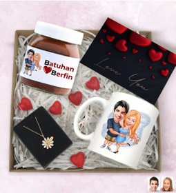 Resim Bk Gift Sevgiliye Özel Karikatürlü Hediye Seti-10, Sevgililer Günü Hediyesi, Yıl Dönümü Hediyesi, Nu 
