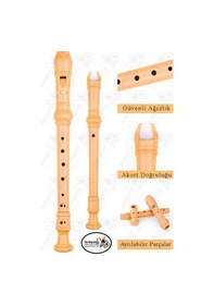 Resim Flüt Blok 1 Adet Helvacıoğlu Renkli Blok Flüt Abs Plastik 3 Parça Kaliteli Net Ve Yüksek Ses Kalitesi Fülüt Turuncu 