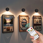 Resim Duvar Sanatı ve Fotoğraf Ekranları için Şarj Edilebilir Kablosuz Spot Işık - Galeri, Merdivenler, Oturma Odası veya Model Asılı Ekranlar için Ayarlanabilir Parlaklıkta 3 Renk Modu, Uzaktan Kumanda ve Pil Gücü ile İç Mekan Işıkları | Modern Spot Işık | Çok Yönlü Duvar Işığı, Oda için Kablosuz Işıklar 