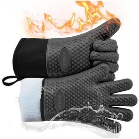 Resim Silikon Fırın Eldiveni - 1 Çift - Siyah 