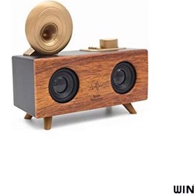 Resim Winex Çift Hoparlörlü Gramafon Speaker Bluetooth Hoparlör Fm Radyo + Sd Kart + UsbA + 3.5 MM Aux Girişli 