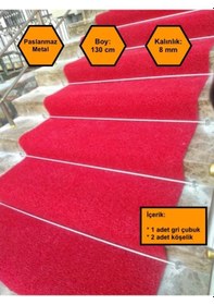 Resim Gri Halı Tutturgaç Çubuğu, Halı Yolluk Kilim Sabitleme Aparatı 130 Cm Gri 