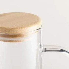 Resim Bambu Kapaklı Cam Sürahi - 1500 ml Dayanıklı Şeffaf Cam, Şık ve Ergonomik Tasarım, Soğuk ve Içecekler Için 