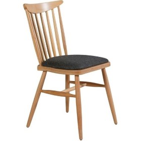Resim Ashbourne Ahşap Yemek Sandalyesi Natural - Antrasit 