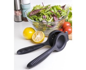 Resim MorPort Paslanmaz Çelik Gerçek Döküm Limon Sıkacağı Siyah Renk ile Pratik Narenciye Sıkma 