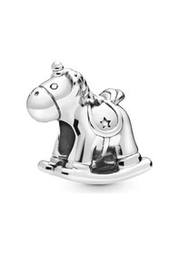 Resim Nur Silver Tek Boynuzlu Sallanan At Gümüş Charm Nur-bl06601 