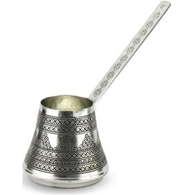 Resim Üzümlü Kalın Bakır Cezve 5 Fincanlık 