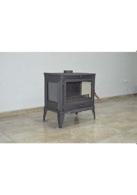 Resim Retro Lüx-yk 3 Camlı Yan Kapaklı Şömine Döküm Soba 