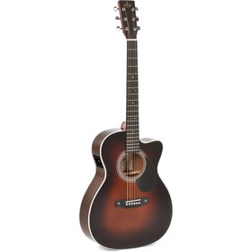 Resim Sigma OMTC-1E-SB Cutaway Elektro Akustik Gitar (Sunburst) 