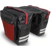 Resim Xuweiwei Durable Polyester Adjustable Strap Bike Rear Rack Bag Red Mountain Bike Pannier For Outdoor Cycling Commuting Shopping Kırmızı 