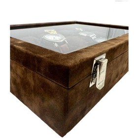 Resim RichBox 15'Li Saat Kutusu Süet Kahverengi 