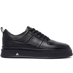 Resim Derimod Erkek Siyah Bağcıklı Kalın Tabanlı Deri Sneaker,Kışlık Spor Ayakkabı 25WFD612318 