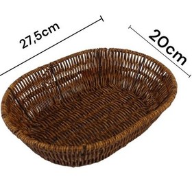 Resim Hasır Rattan Ekmeklik Ekmek Sepeti Oval 