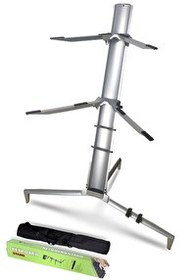 Resim Lastvoice KS-20GR Silver Çift Katlı Çantalı Profesyonel Ultimate Org Standı Sehpası 