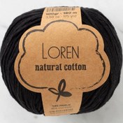 Resim Loren Natural Cotton Siyah El Örgü İpi - R004 - 33908 