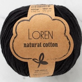 Resim Loren Natural Cotton Siyah El Örgü İpi - R004 - 33908 