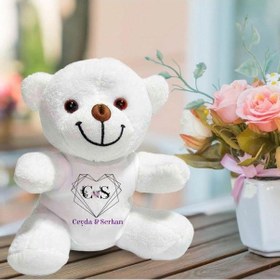 Resim Kişiye Özel İsim Ve Harf Baskılı Peluş Beyaz Ayı Hk2449 