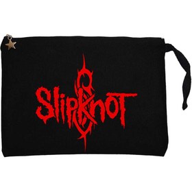 Resim Slipknot Logo Red Siyah Clutch Astarlı Cüzdan / El Çantası - Siyah 