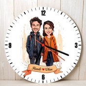 Resim Eylül Ayında Aşk Karikatürlü Duvar Saati 