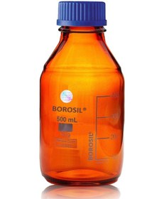Resim Otoklav Şişe 500 Ml Amber Borosil -Contalı -Vida Kapaklı -Renkli 