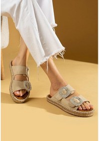 Resim Hertas Bej Nubuk Tokalı Terlik Çok Renkli 