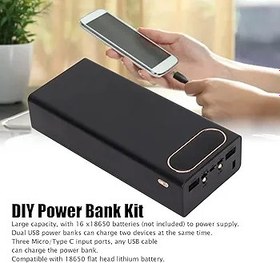 Resim linxiaojix DIY Taşınabilir Şarj Cihazı, Güç Bankası Kılıfı 2 USB Çıkışı Çoğu Cep Telefonu için (siyah) 