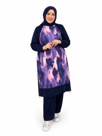 Resim Kadın Büyük Beden Model Kumaş 2'li Takım - Gri / 2XL 