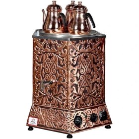 Resim Anka Pro Max Elektrikli Çay Makinası 3 Demlikli 35 Litre Bakır 