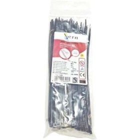 Resim SERN 25cm Siyah Kablo Bağı 3,6mm Plastik Kelepçe - 100 Adet - Nylon Kablo Düzenleyici 