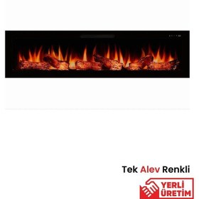 Resim Masta 160 Elektrikli Şömine - Isıtıcısız, Cam Çerçeveli, Tek Renk 