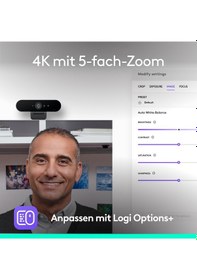 Resim Logitech Brio 4k Web Kamerası, Görüntülü Arama, Gürültü Önleyici Mikrofon, Hd Otomatik Pozlama Telafisi, Microsoft Teams, Zoom, Google Voice, Meet, Pc/mac/notebook/Apple Uyumlu Macbook - Grafit 
