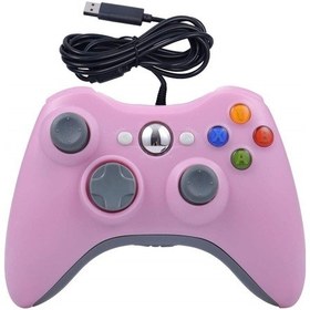 Resim Xbox 360 Konsolu Ve Pc İçin Usb Çift Titreşim Kablolu Gamepad Pembe 
