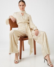 Resim Abiye Tulum Pırıltılı Uzun Kollu Choker Yaka 
