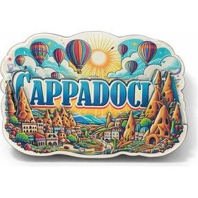 Resim Kapadokya Temalı Ahşap Buzdolabı Magneti Model 1 01 