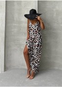 Resim Lucky Life Kadın Leopar Desenli Aerobin Elbise Ayarlanabilir Askılı 001 