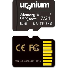 Resim Uranium 64 GB Uranıum UR-TF-64G Mıcro Sd Card 7/24 Surveıllance 60/30MBS Hafıza Kartı (3 Yıl Garanti) 