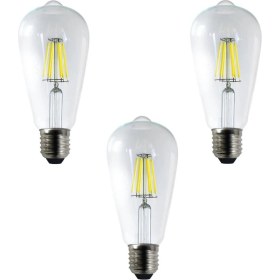 Resim Heka LED Filament Rustik Ampul 6W Gün Işığı - 3 Adet 