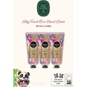 Resim 3 'lü Pj El ve Vücut Kremi Silky Tüp 50 ml VE%100 Pamuk Rosıe 