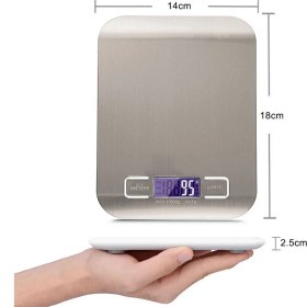 Resim Eco Port Lüx Dijital Mutfak Terazisi 5 kg 1 gr Hassas Paslanmaz Çelik + Pil 