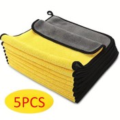 Resim 5 Adet Mikrofiber Temizlik Bezi, Çok Amaçlı Ev Havlusu, Yeniden Kullanılabilir Mutfak Havlusu, Pencere Silme Bezi, Araba Yıkama Havlusu, Toz Alma Bezi, Süper Emici, Temizlik Malzemeleri, Temizlik Aracı, Okula Dönüş 