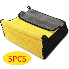 Resim 5 Adet Mikrofiber Temizlik Bezi, Çok Amaçlı Ev Havlusu, Yeniden Kullanılabilir Mutfak Havlusu, Pencere Silme Bezi, Araba Yıkama Havlusu, Toz Alma Bezi, Süper Emici, Temizlik Malzemeleri, Temizlik Aracı, Okula Dönüş 