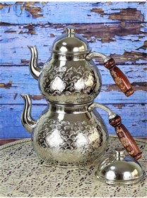 Resim Damla Battal Boy Bakır Çaydanlık 