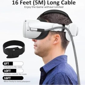 Resim Lidyada Maison Vr-C Oculus ile Uyumlu Vr5 Link Kablosu 5 M, 5gbps USB 3.2 Gen 1 Hızlı Veri Aktarımı, Hızlı Şarj Usb-C, 2 Uyumlu (Type C To Type C) Kablo; Sanal Gerçeklik Gözlüğü Uyumlu 