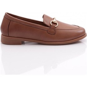 Resim Dgn 1850 Kadin Metal Aksesuarli Loafer Ayakkabi Ceviz 
