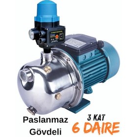 Resim Paslanmaz Paket Hidrofor Jet100+hidromat 220 3 Kat 6 Daire 