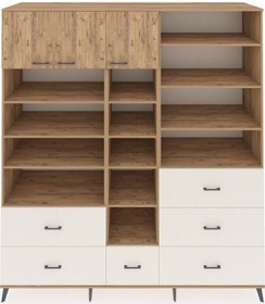 Resim Kronos Dolap 17 Raflı 6 Çekmeceli 3 Kapaklı 220x59x243 Çam-çam/aytaşı Atlas Çam/aytası 
